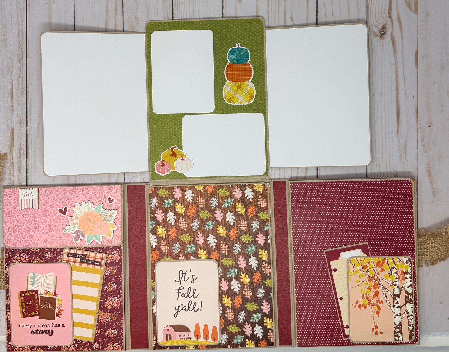 Simple Stories Pumpkins and Plaid Tri-Fold Folio