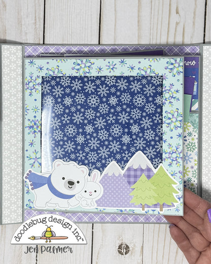 Doodlebug Snow Much Fun Gatefold Album Cutting Guide Only