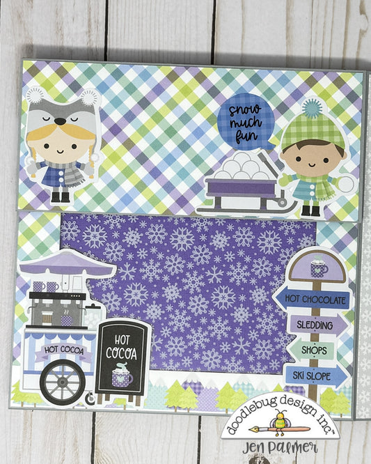 Doodlebug Snow Much Fun Gatefold Album Cutting Guide Only