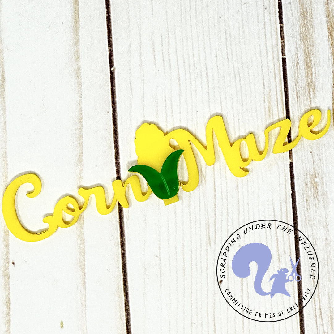 Corn Maze Acrylic Scrapbook Title