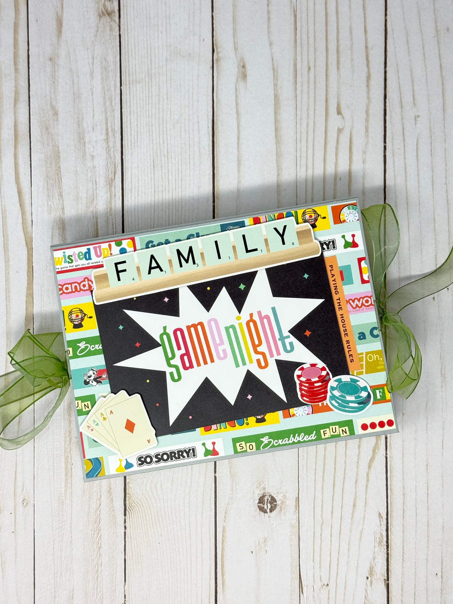 Simple Stories Game Night Tri-Fold Folio Cutting Guide Only