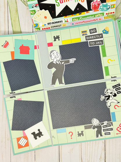 Simple Stories Game Night Tri-Fold Folio Cutting Guide Only