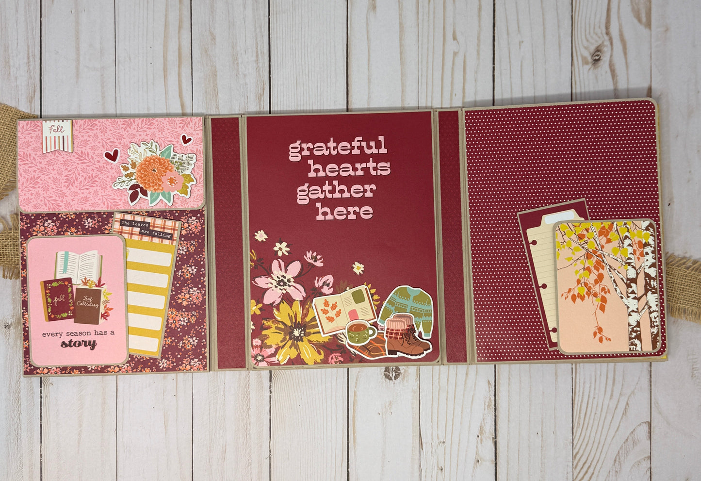 Simple Stories Pumpkins and Plaid Tri-Fold Folio Cutting Guide Only